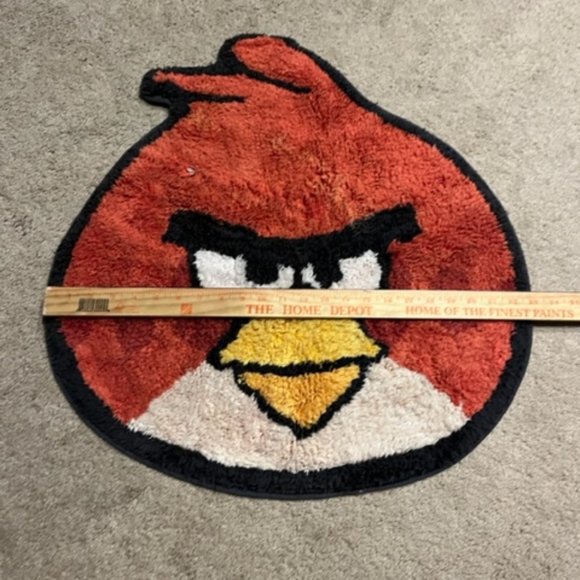 VTG Angry Bird Red Handmade Cotton Area Rug 23x25" - Picture 3 of 12